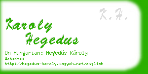 karoly hegedus business card